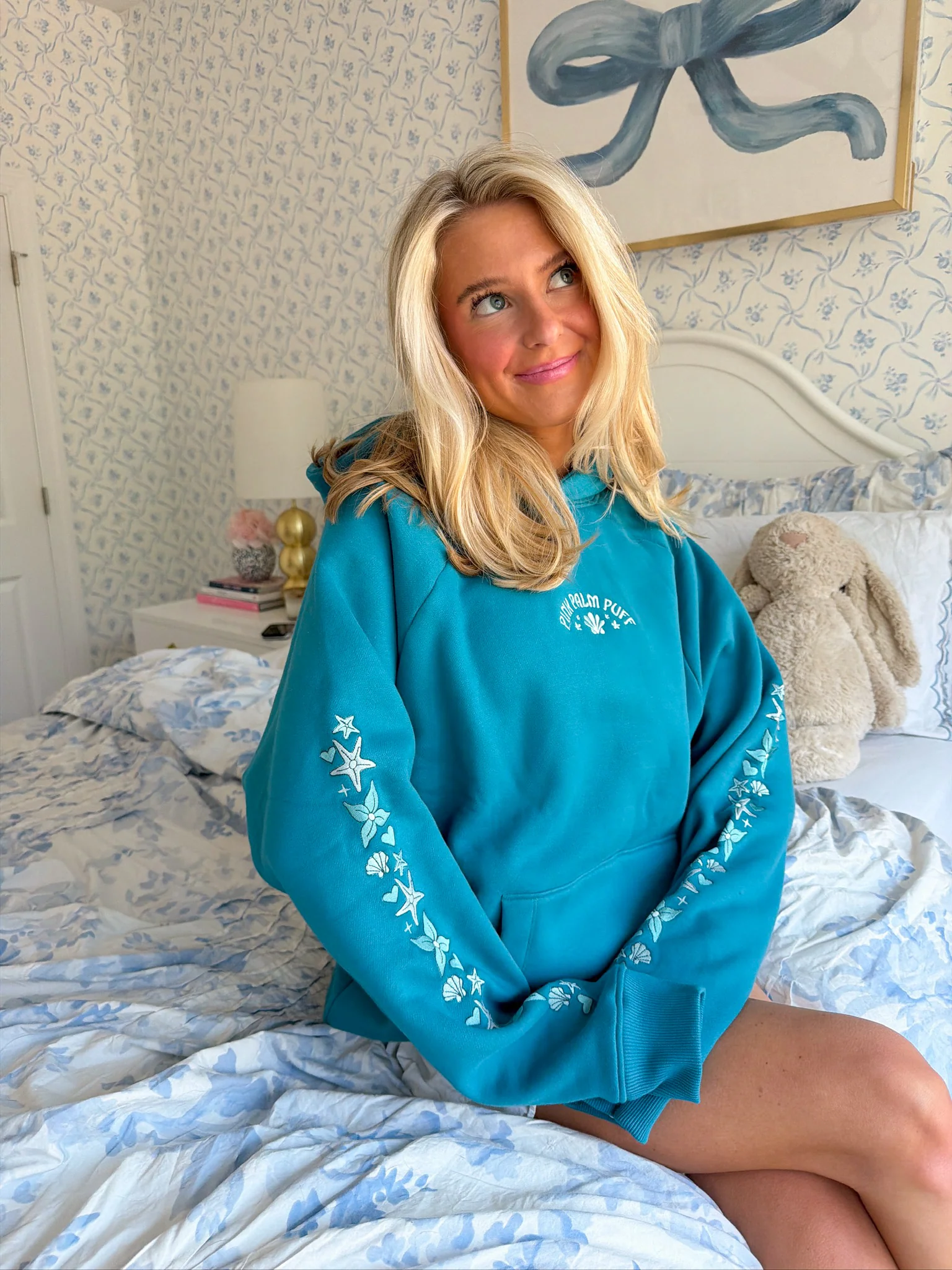 “Under the Sea” Relaxed Hoodie in Deep Blue - Image 2