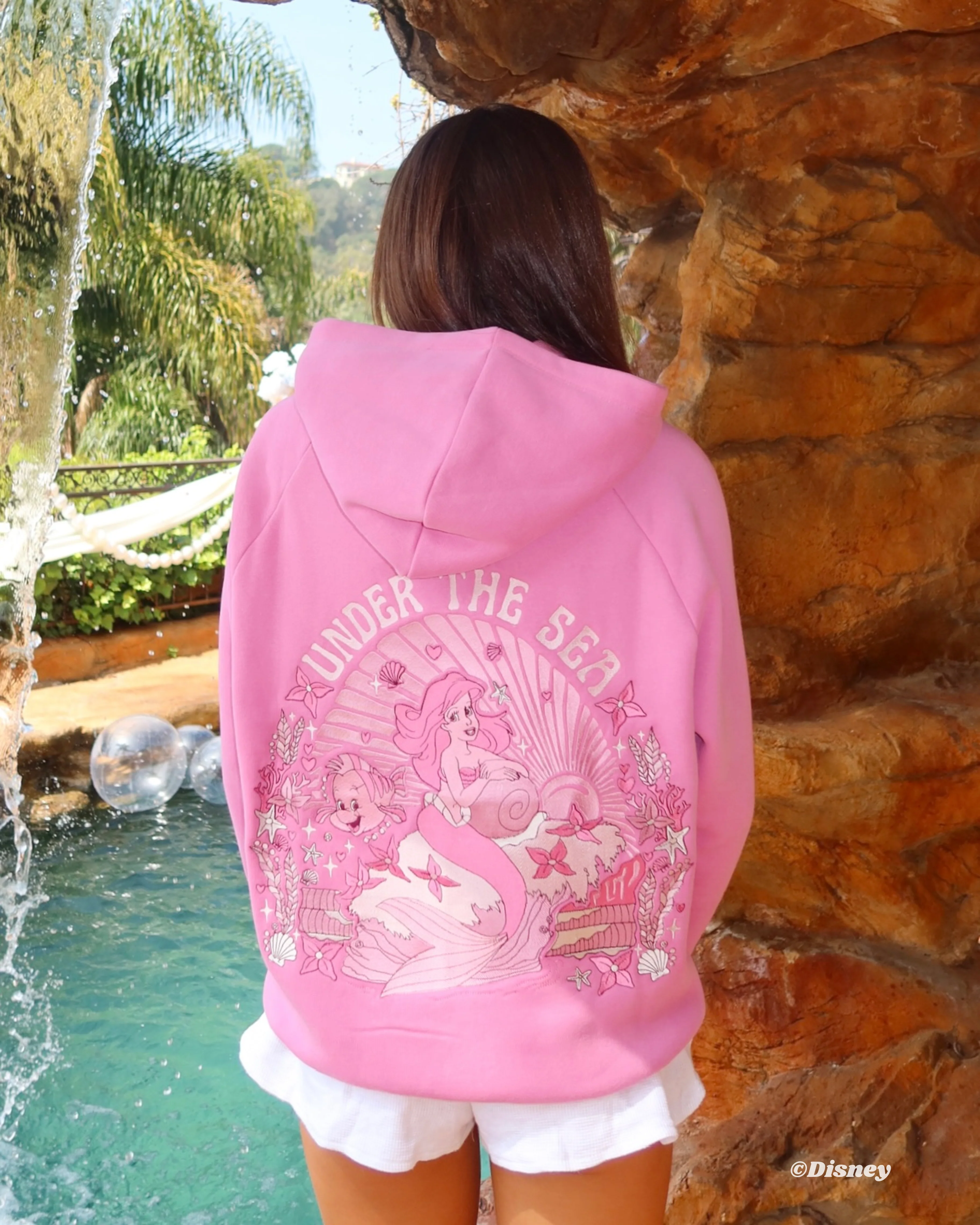 "Under the Sea" Relaxed Hoodie in Seashell Pink - Image 2