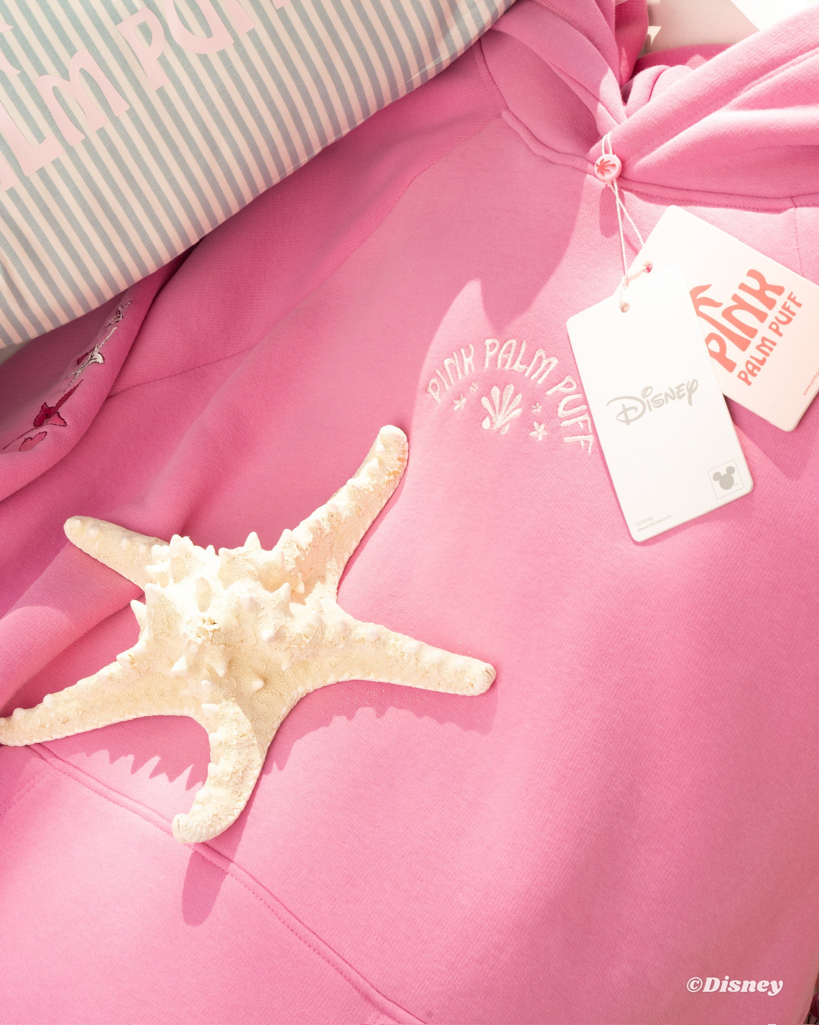 "Under the Sea" Relaxed Hoodie in Seashell Pink - Image 3