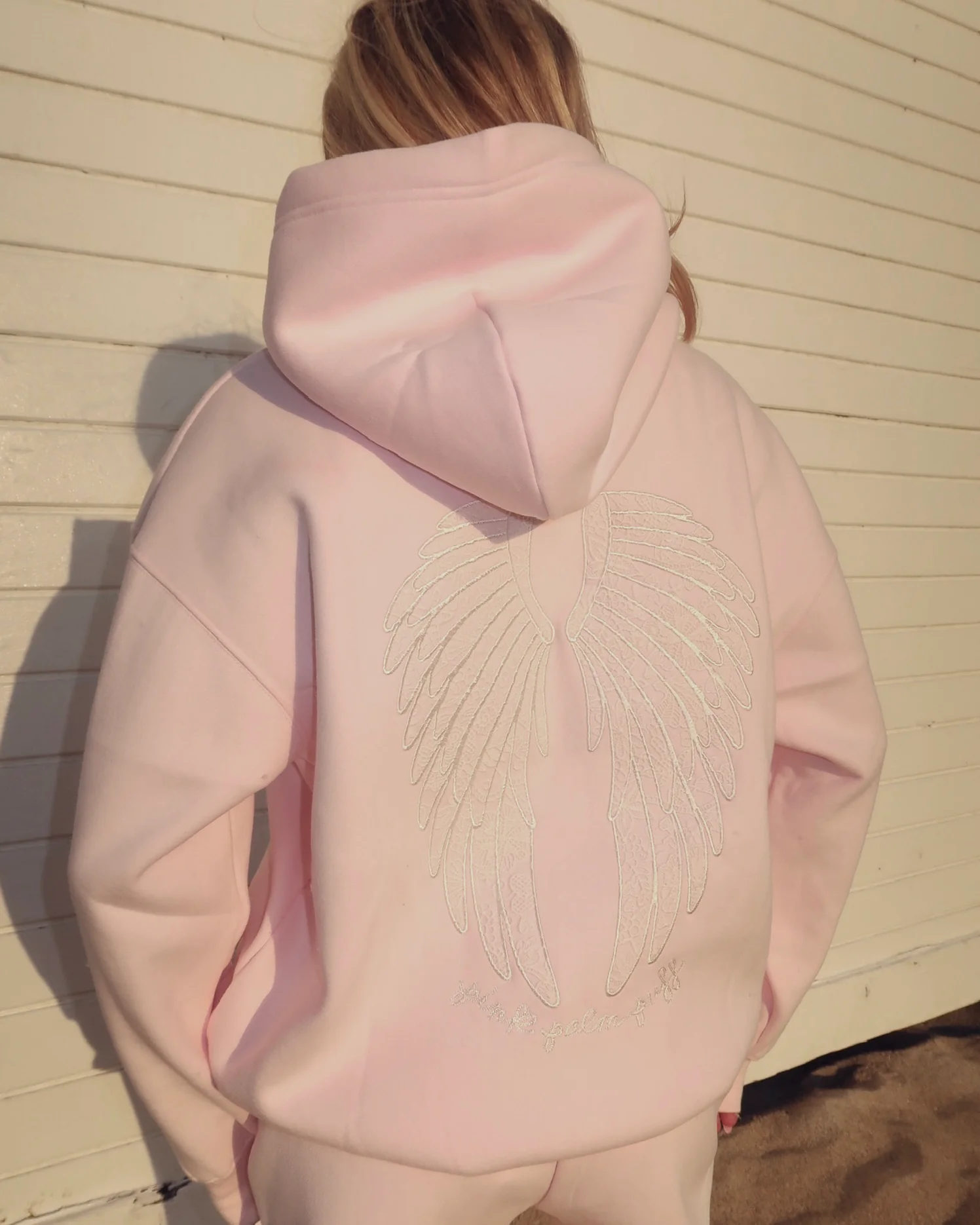 "Lacy" Hoodie in Angel Pink - Image 2