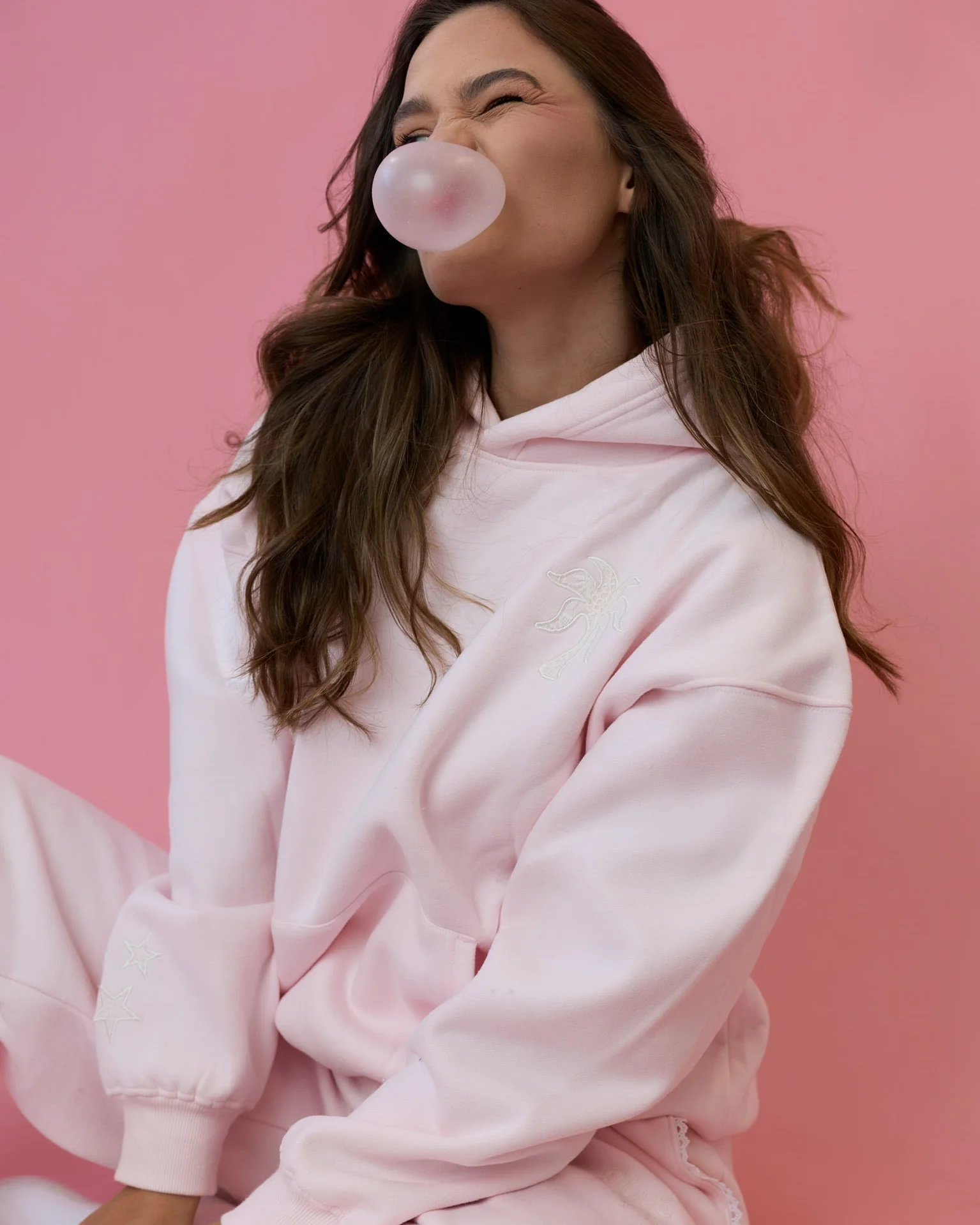 "Lacy" Hoodie in Angel Pink - Image 8
